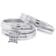 14K White Gold 0.30 ct Diamond Bride Groom 3 Wedding Rings Set