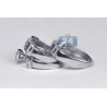 14K White Gold 1.34 ct Diamond Mens Womens Wedding Rings Set