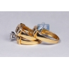 14K Yellow Gold 1.30 ct Diamond His Hers Wedding 3-Ring Set