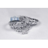 14K White Gold 2.63 ct Diamond Womens Mens Wedding 3-Ring Set