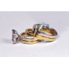 10K Two Tone Gold 1.65 ct Diamond His Hers Wedding 3 Rings Set