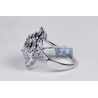 18K White Gold 2.23 ct Diamond Womens Cluster Ring