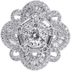 18K White Gold 2.41 ct Mixed Diamond Womens Cluster Ring