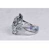 18K White Gold 2.41 ct Mixed Diamond Womens Cluster Ring