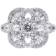 18K White Gold 1.42 ct Diamond Cluster Square Ring