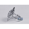 18K White Gold 2.72 ct Baguette Diamond Cluster Womens Ring
