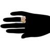 18K Yellow Gold 1.00 ct Diamond Two Flowers Womens Ring