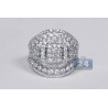 18K White Gold 2.20 ct Diamond Womens Wide Vintage Ring