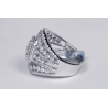 18K White Gold 2.20 ct Diamond Womens Wide Vintage Ring