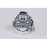 18K White Gold 2.20 ct Diamond Womens Wide Vintage Ring