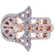 18K Rose Gold 0.58 ct Diamond Hamsa Hand Womens Ring