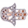 18K Rose Gold 0.58 ct Diamond Hamsa Hand Womens Ring