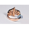 18K Rose Gold 0.58 ct Diamond Hamsa Hand Womens Ring