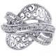 18K White Gold 0.80 ct Diamond Womens Crisscross Ring