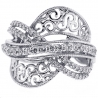 18K White Gold 0.80 ct Diamond Womens Crisscross Ring