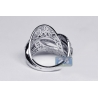 18K White Gold 0.80 ct Diamond Womens Crisscross Ring