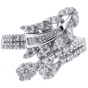 18K White Gold 1.16 ct Diamond Womens Bypass Ring