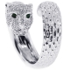 18K White Gold 1.30 ct Diamond Panther Head Womens Ring