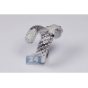 18K White Gold 1.30 ct Diamond Panther Head Womens Ring