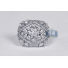 18K White Gold 4.28 ct Diamond Womens Floral Ring