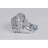 18K White Gold 4.28 ct Diamond Womens Floral Ring