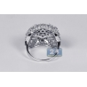 18K White Gold 4.28 ct Diamond Womens Floral Ring
