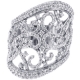 18K White Gold 2.16 ct Diamond Womens Openwork Wide Ring