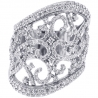 18K White Gold 2.16 ct Diamond Womens Openwork Wide Ring