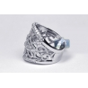 18K White Gold 2.16 ct Diamond Womens Openwork Wide Ring