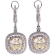 18K White Gold 5.12 ct Fancy Yellow Diamond Womens Earrings