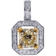 18K White Gold 2.34 ct Fancy Diamond Womens Solitaire Pendant