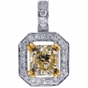 18K White Gold 2.34 ct Fancy Diamond Womens Solitaire Pendant