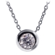 18K White Gold 0.85 ct Bezel Set Diamond Solitaire Pendant Necklace