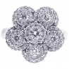 18K White Gold 1.21 ct Diamond Flower Womens Cluster Ring