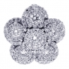 Womens Diamond Pave Cluster Flower Pendant 18K White Gold 1.33ct