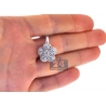 Womens Diamond Pave Cluster Flower Pendant 18K White Gold 1.33ct