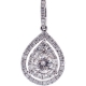14K White Gold 1.00 ct Diamond Womens Teardrop Pendant