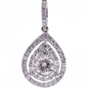 14K White Gold 1.00 ct Diamond Womens Teardrop Pendant