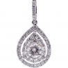 Womens Diamond Teardrop Dangle Pendant 14K White Gold 1.00ct