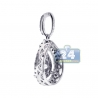 Womens Diamond Teardrop Dangle Pendant 14K White Gold 1.00ct