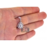Womens Diamond Teardrop Dangle Pendant 14K White Gold 1.00ct