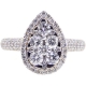 14K Yellow Gold 1.33 ct Diamond Womens Pear Shaped Ring