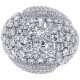 18K White Gold 4.03 ct Diamond Womens Dome Ring