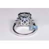 18K White Gold 6.08 ct Blue Sapphire Diamond Womens Ring