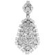 18K White Gold 8.16 ct Diamond Cluster Womens Pendant