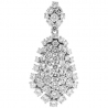 Womens Diamond Cluster Drop Pendant 18K White Gold 8.16 ct