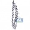 Womens Diamond Oval Floral Pendant 18K White Gold 4.13 ct 2.75"