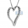 Womens Diamond Heart Pendant Necklace 18K White Gold 2.06ct 18"