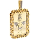 10K Yellow Gold 1.81 ct Diamond Frame Angel Mens Pendant