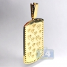 Mens Diamond Money Bag Framed Pendant 10K Yellow Gold 5.05 ct
